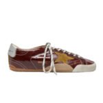 Golden Goose True-Star in burgundy naplak with suede star and silver nappa heel tab (Women's)